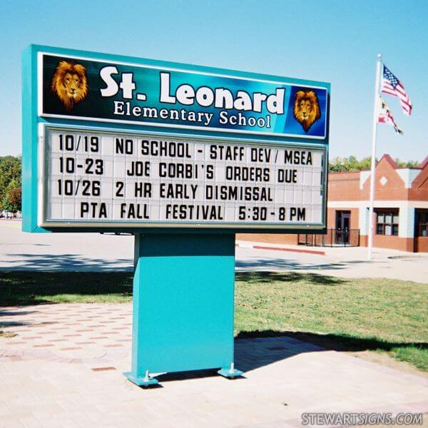 School Sign for St. Leonard Elementary