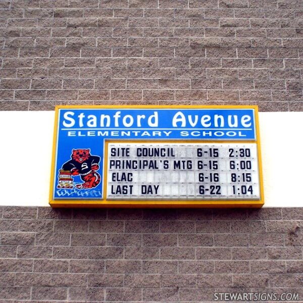 School Sign for Stanford Ave. Elementary