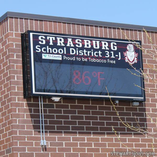 School Sign for Strasburg School District 31j