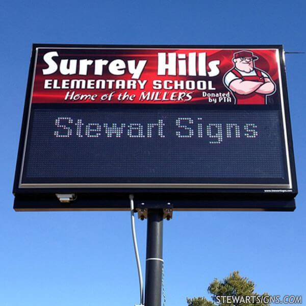 School Sign for Surrey Hills Elementary School