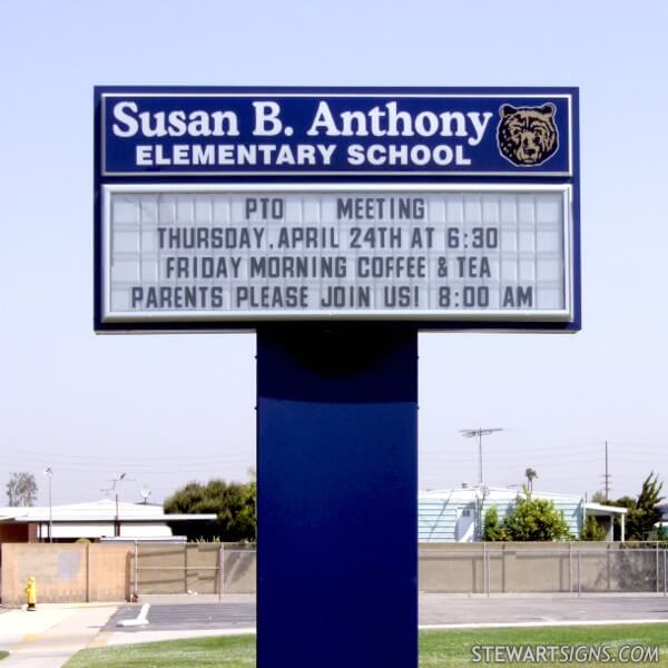 School Sign for Anthony Elementary