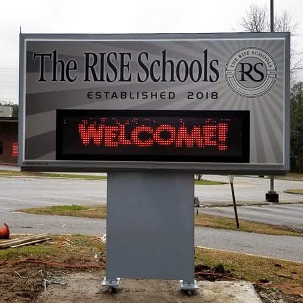 School Sign for The Rise Schools