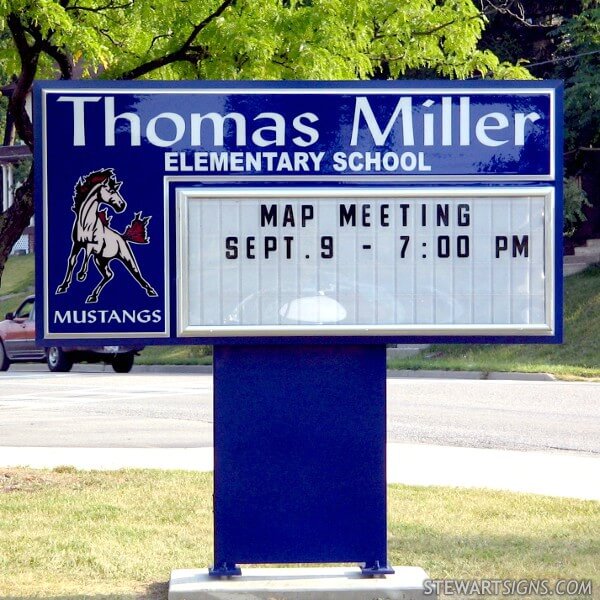 School Sign for Thomas Miller Elementary School