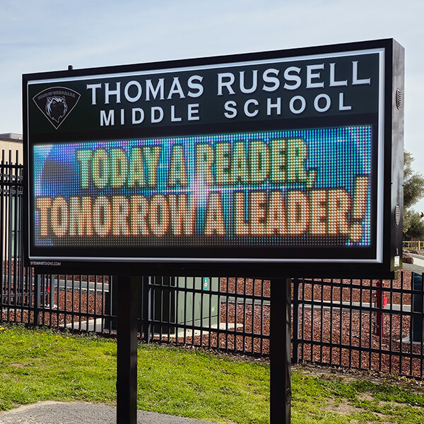 School Sign for Thomas Russell Middle School