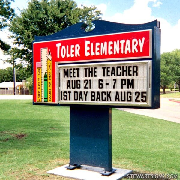 School Sign for Toler Elementary School Garland, TX