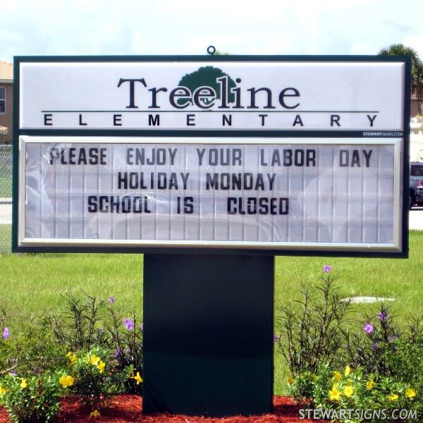 School Sign for Treeline Elementary School