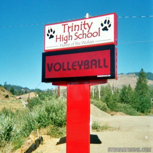 School Sign for Trinity High School