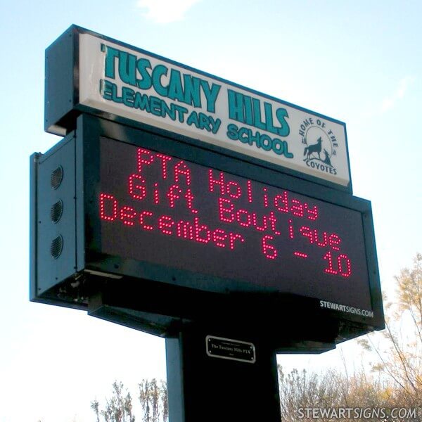 School Sign for Tuscany Hills Elementary School