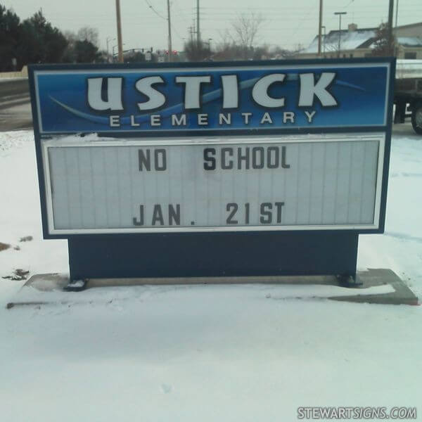 School Sign for Ustick Elementary School