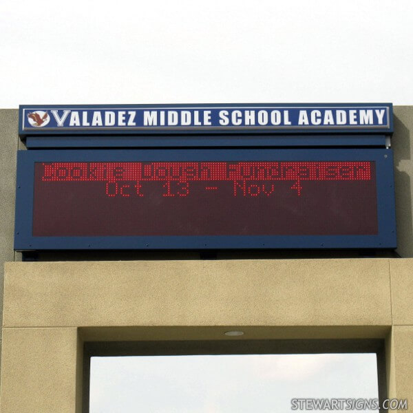 School Sign for Valadez Middle School Academy