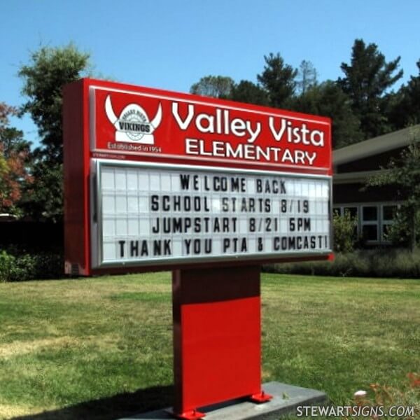 School Sign for Valley Vista Elementary School