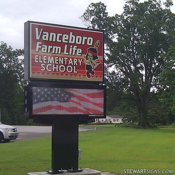 School Sign for Vanceboro Farm Life Elementary School