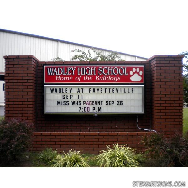 School Sign for Wadley High School