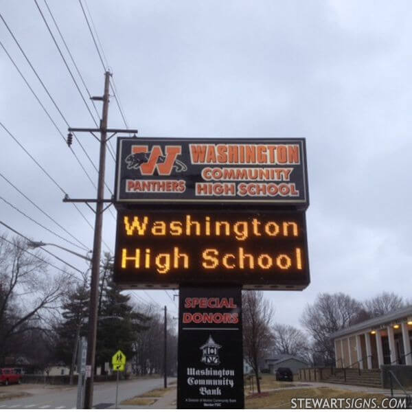 School Sign for Washington High School