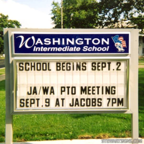 School Sign for Washington Intermediate School