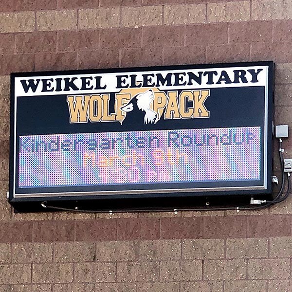 School Sign for Weikel Elementary School