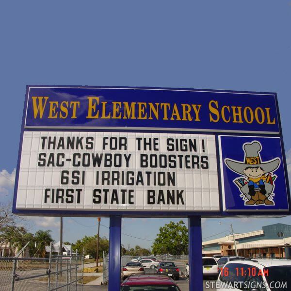 School Sign for West Elementary School