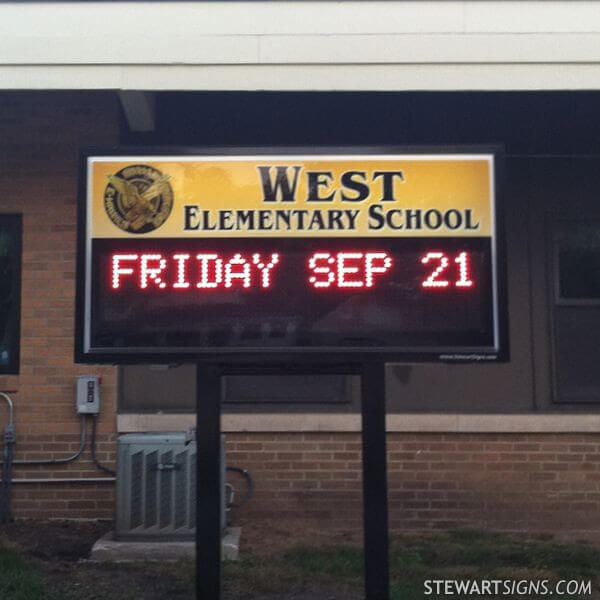 School Sign for West Elementary School