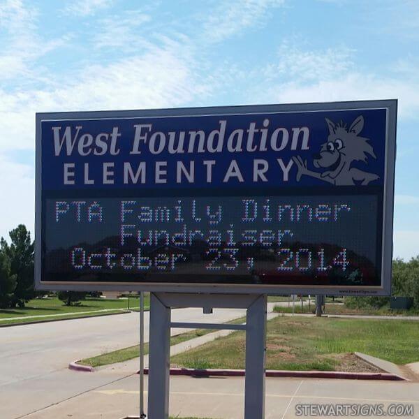 School Sign for West Foundation Elementary School