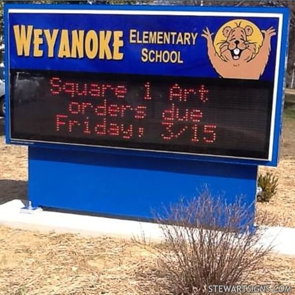 School Sign for Weyanoke Elementary School