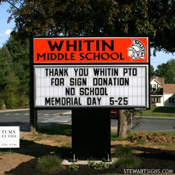 School Sign for Whitin Middle School