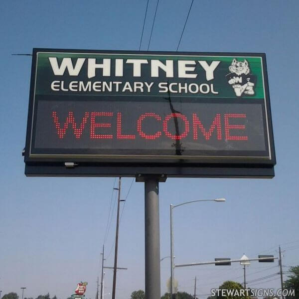 School Sign for Whitney Elementary School