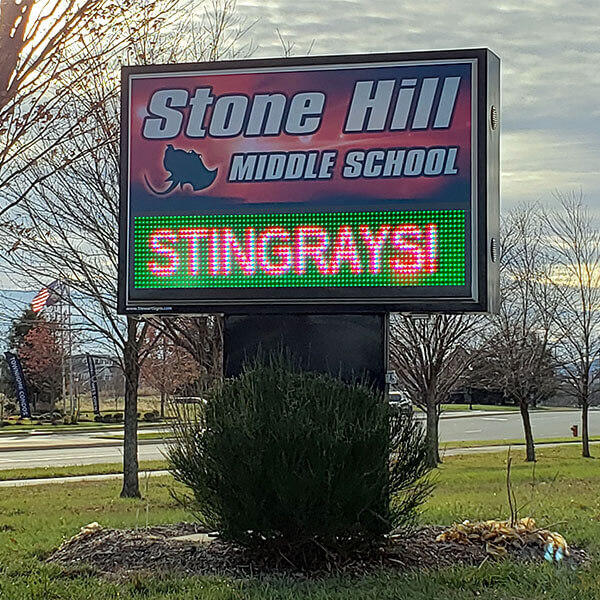 School Sign for Stone Hill Middle School